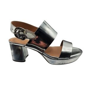 Aerosoles Sandals Shoes Womens Size 11 Silver Strappy Block Heel Platform